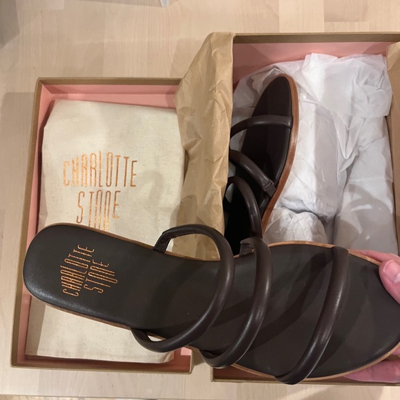 Charlotte Stone “Bruna” Sandals in Dark Brown “Cosmos” Color, Size 12 - Picture 5 of 9